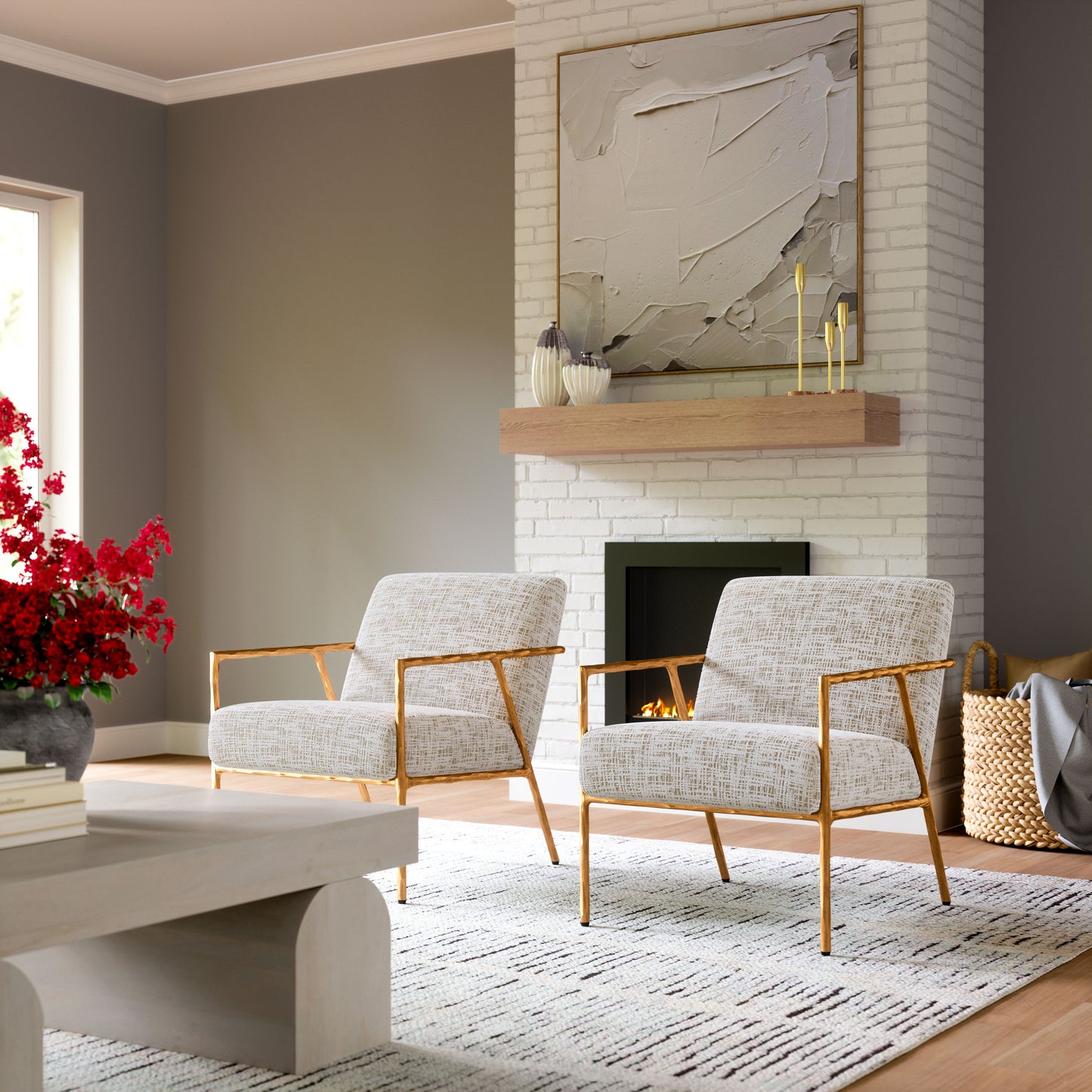 Norrebro Accent Chair Beige Frost style shot 1