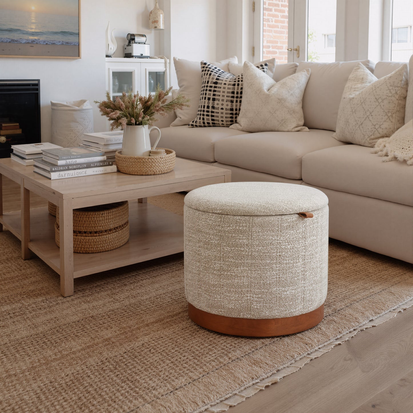 Fije Storage Ottoman Gray