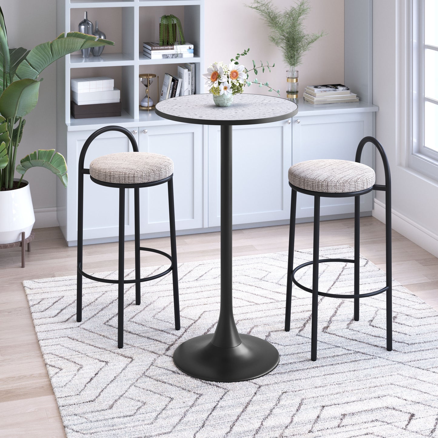 Sisal Barstool (Set of 2) Beige Tweed