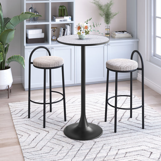 Sisal Barstool (Set of 2) Beige Tweed