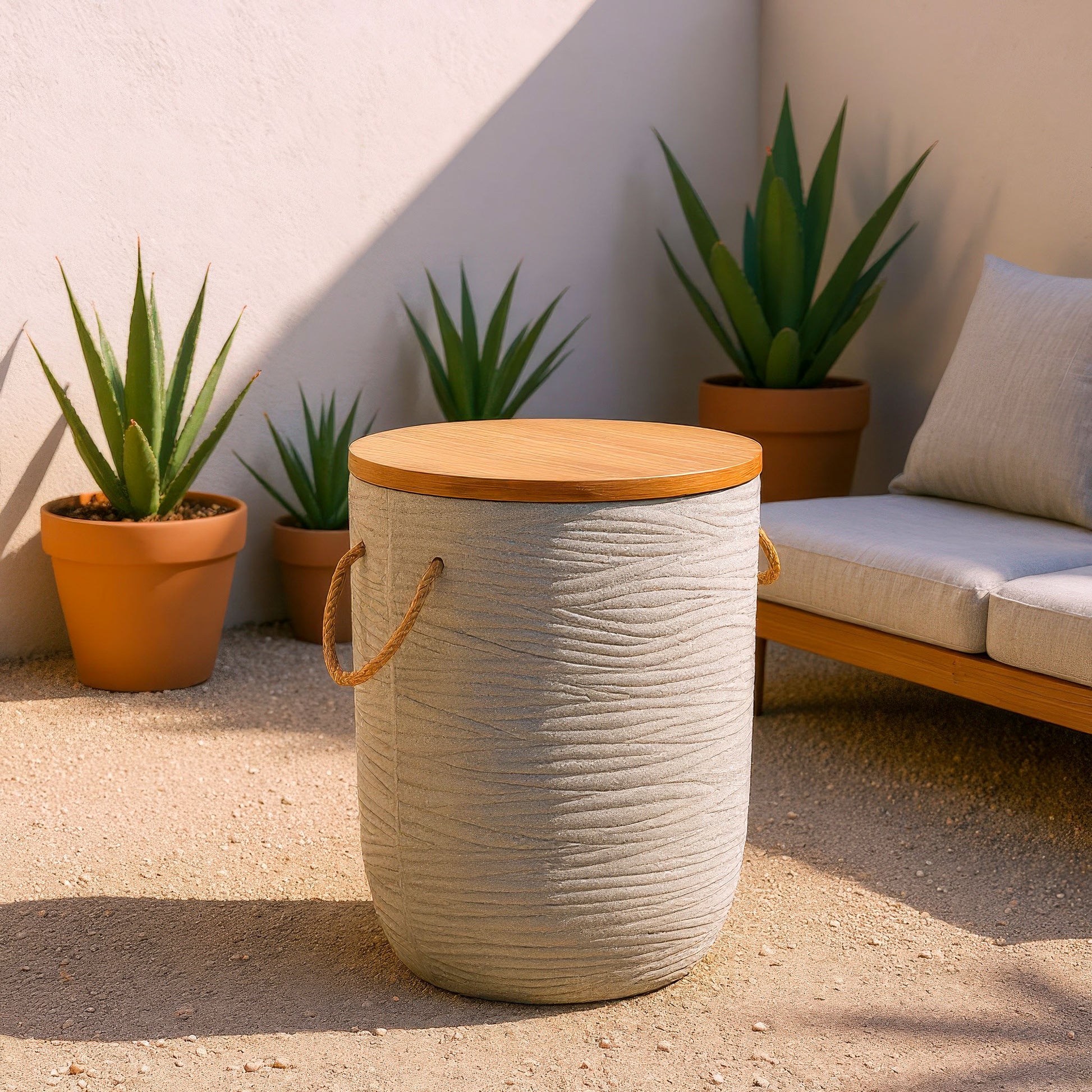 Biban Side Table Natural & Gray style shot 1