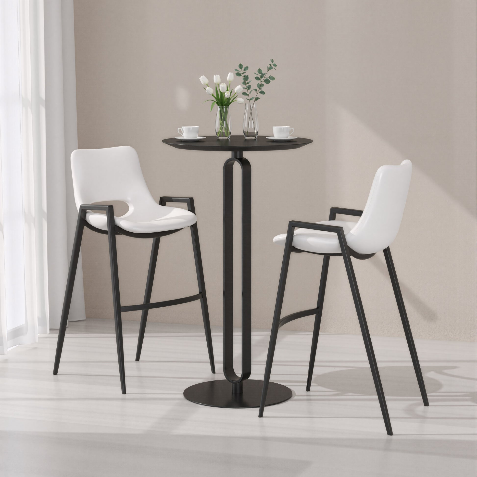 Desi Barstool (Set of 2) White style shot 2
