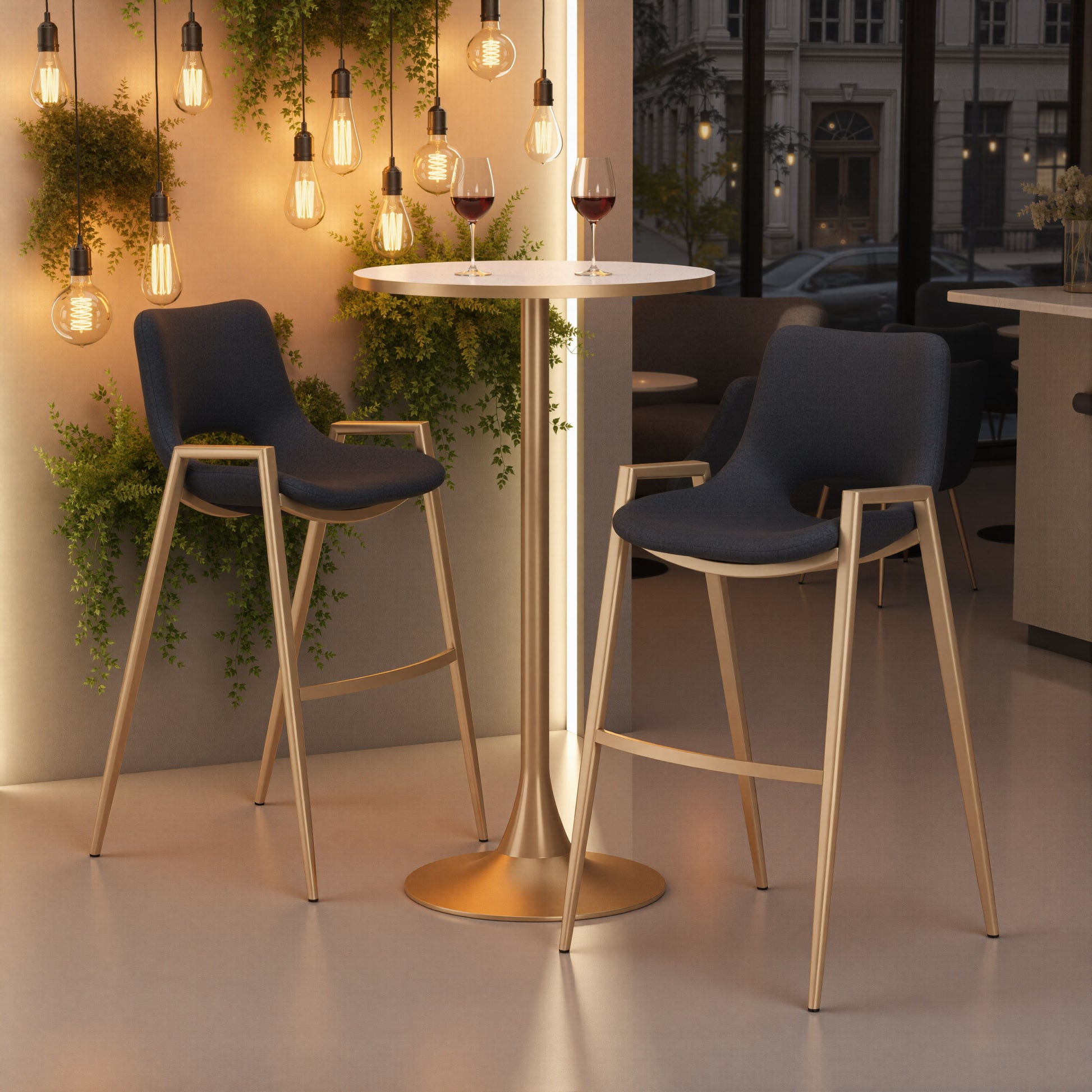 Bite Bar Table Beige & Gold style shot 1