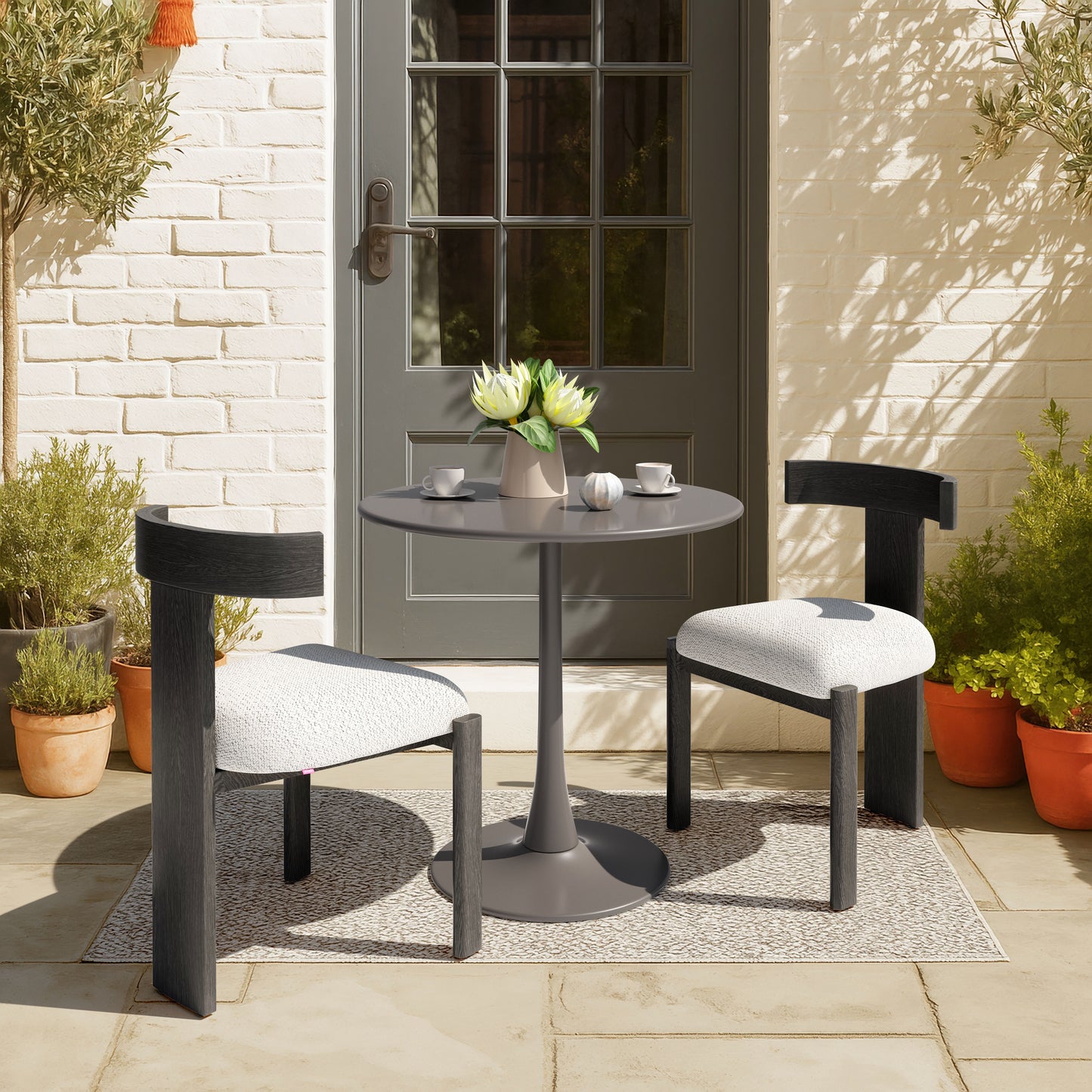 Tiana Dining Chair Black & Beige style shot 1