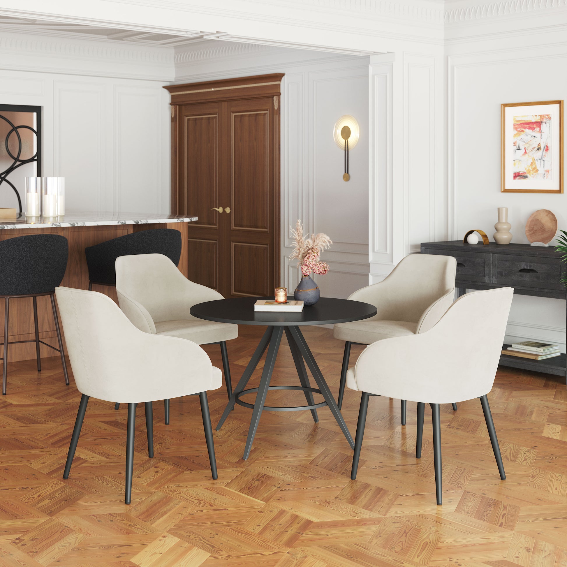 Jolie Dining Chair (Set of 2) Ivory style shot 1