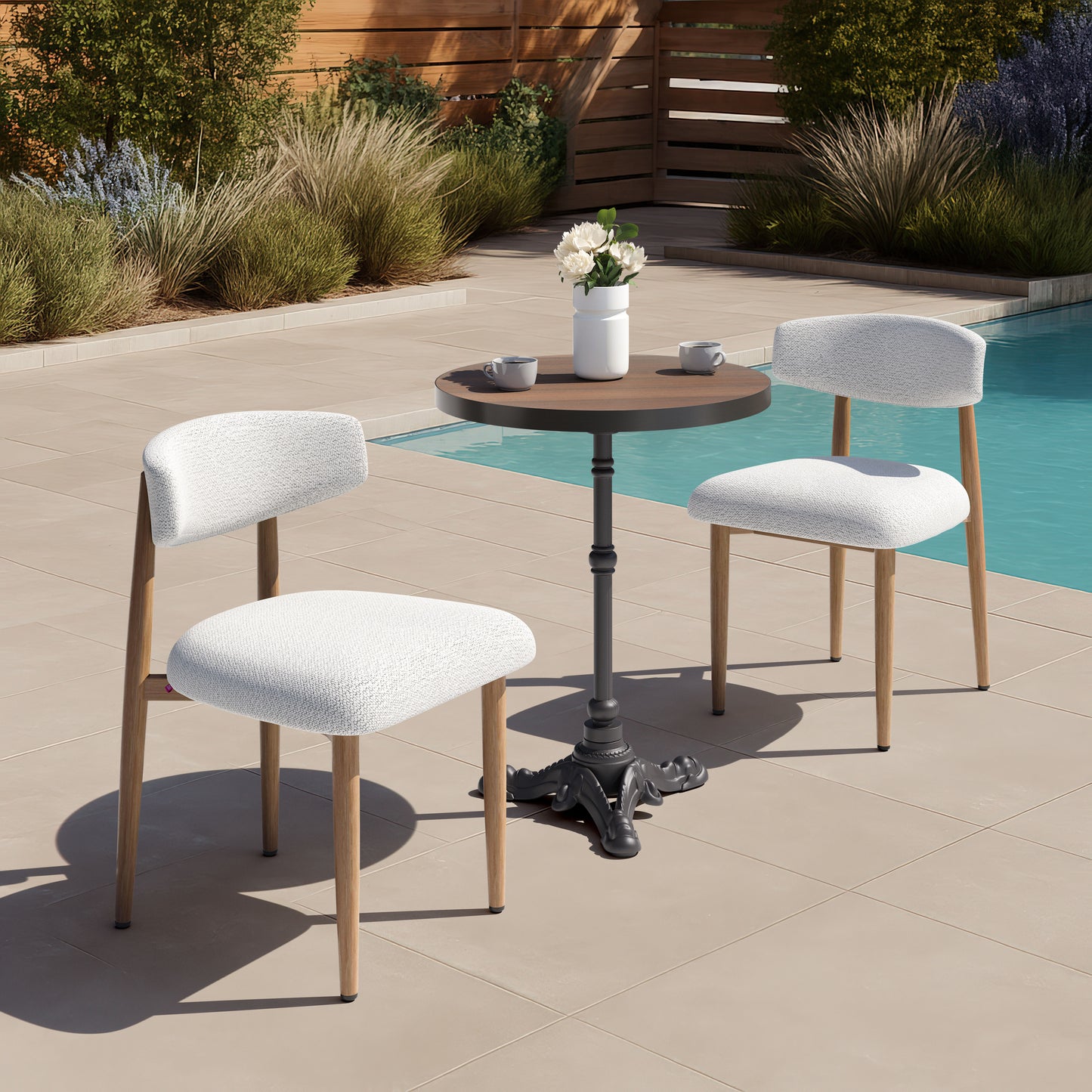 Bege Dining Chair White style shot 2
