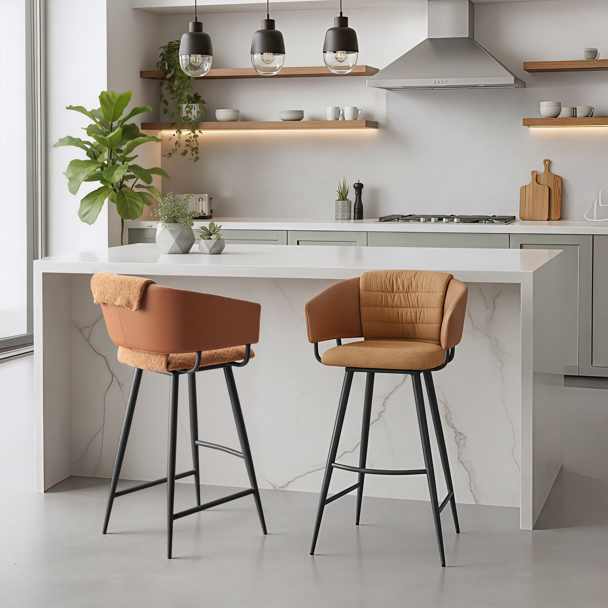 Juno Barstool (Set of 2) Brown