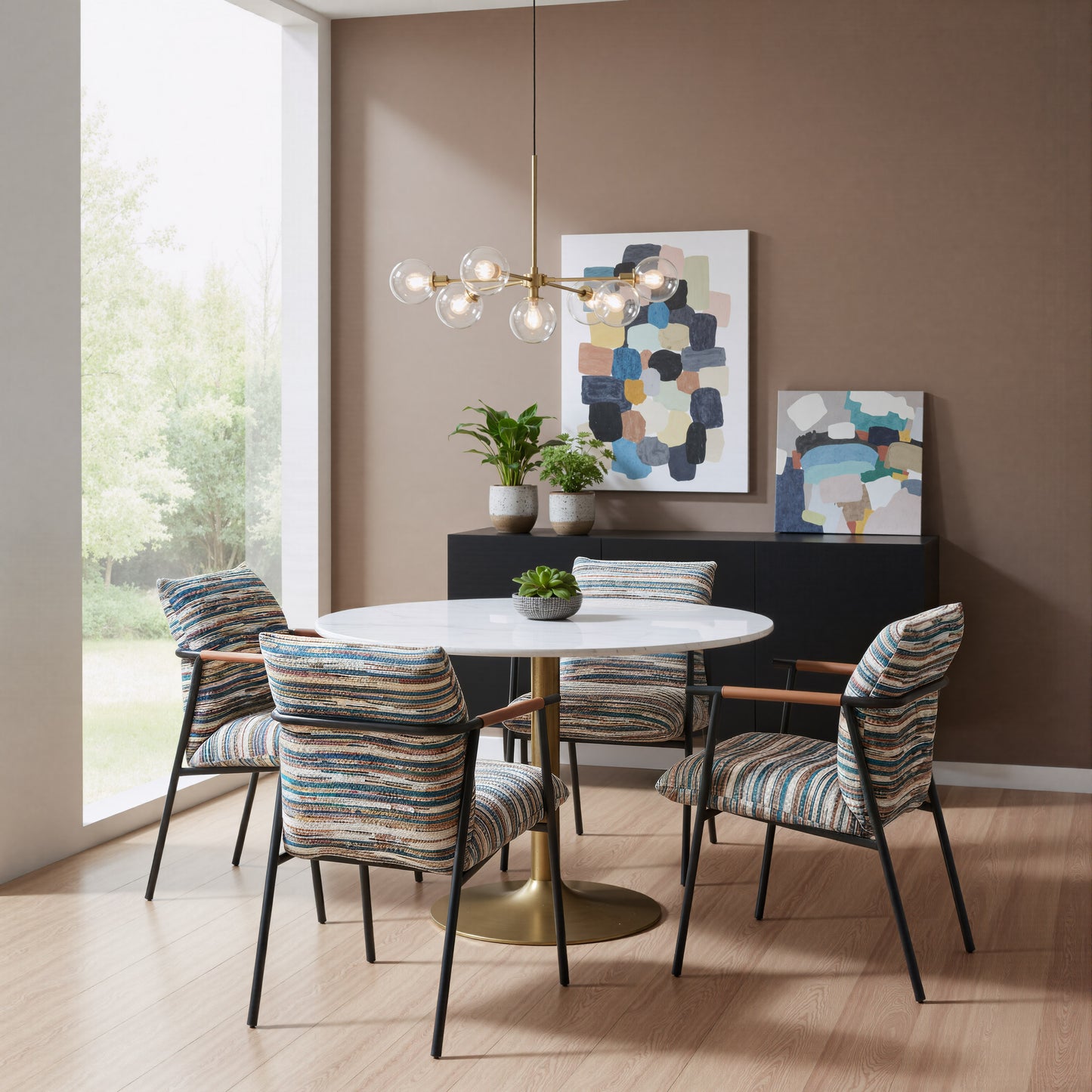Ithaca Dining Table White & Gold style shot 1