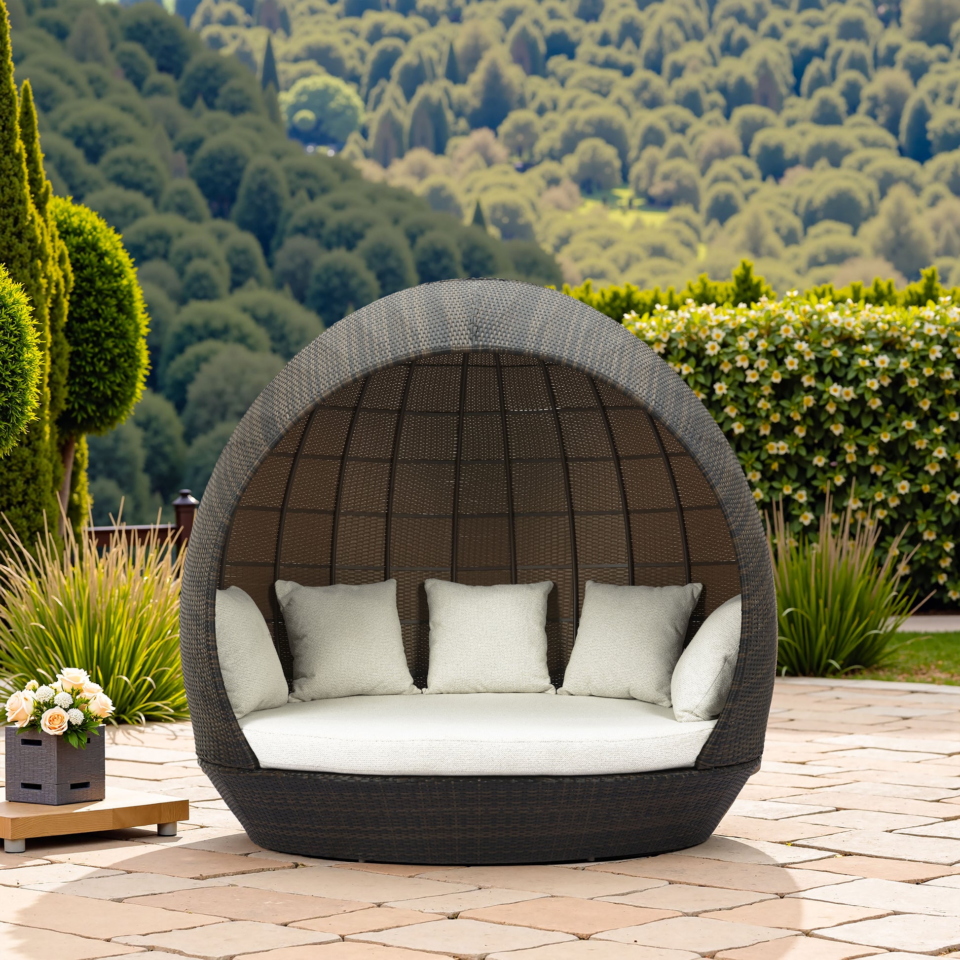 Marisol Beach Daybed Brown & Beige style shot 1