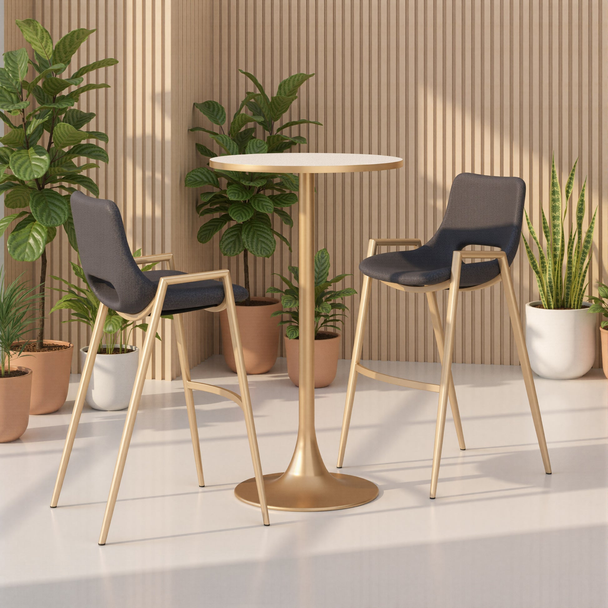 Bite Bar Table Beige & Gold style shot 2