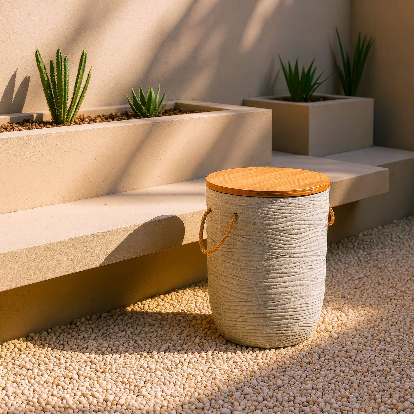Biban Side Table Natural & Gray style shot 2