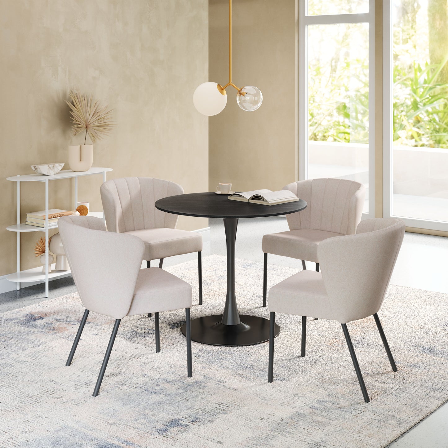 Aimee Dining Chair (Set of 2) Beige style shot 1