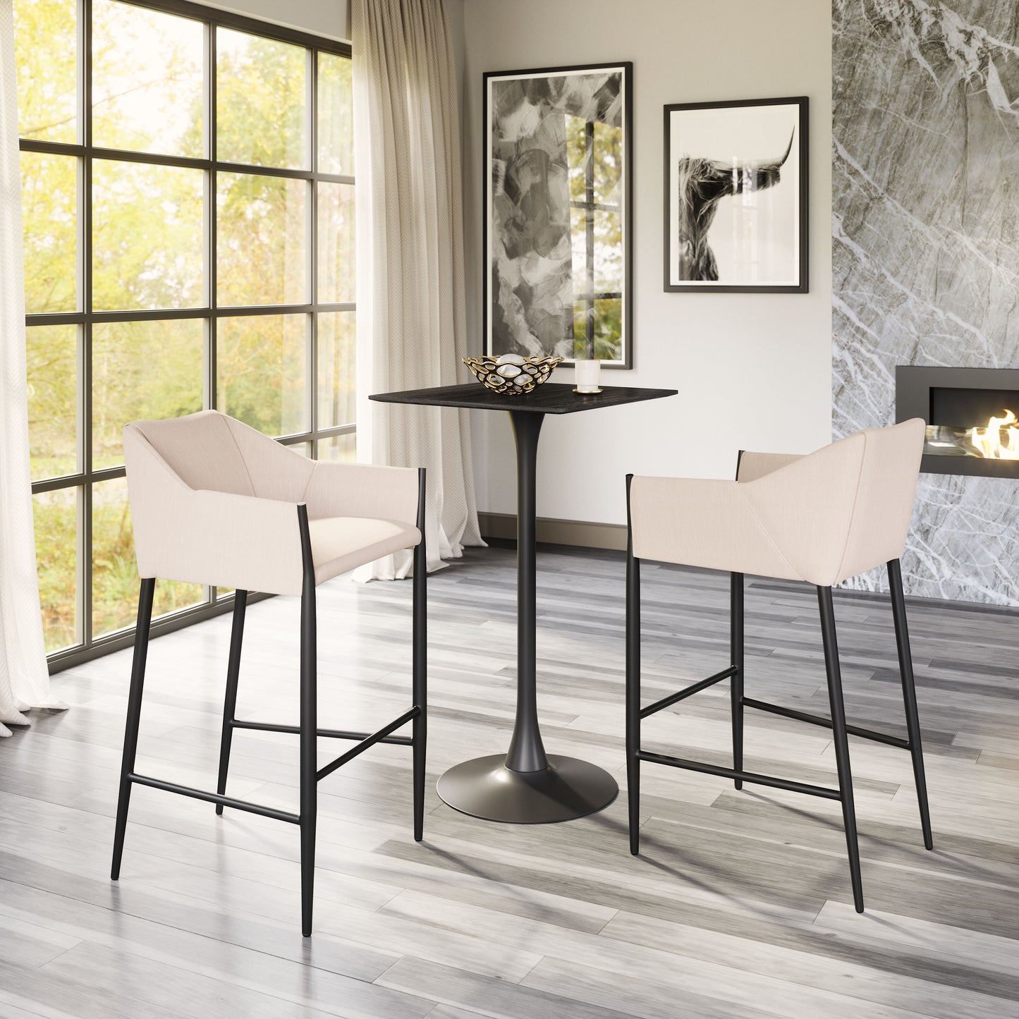 Andover Barstool Beige style shot 1