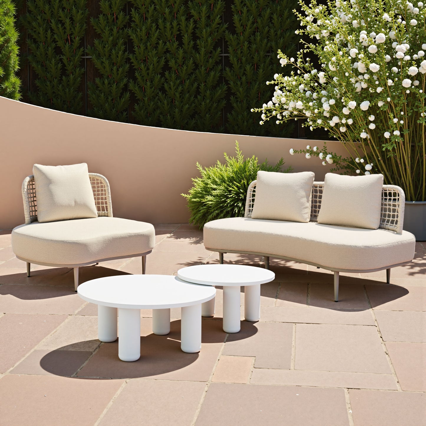 Ola Coffee Table Set (2-Piece) White style shot 2
