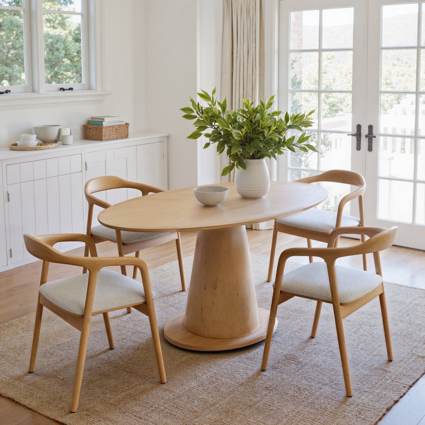 Hosoi Dining Chair Beige style shot 1